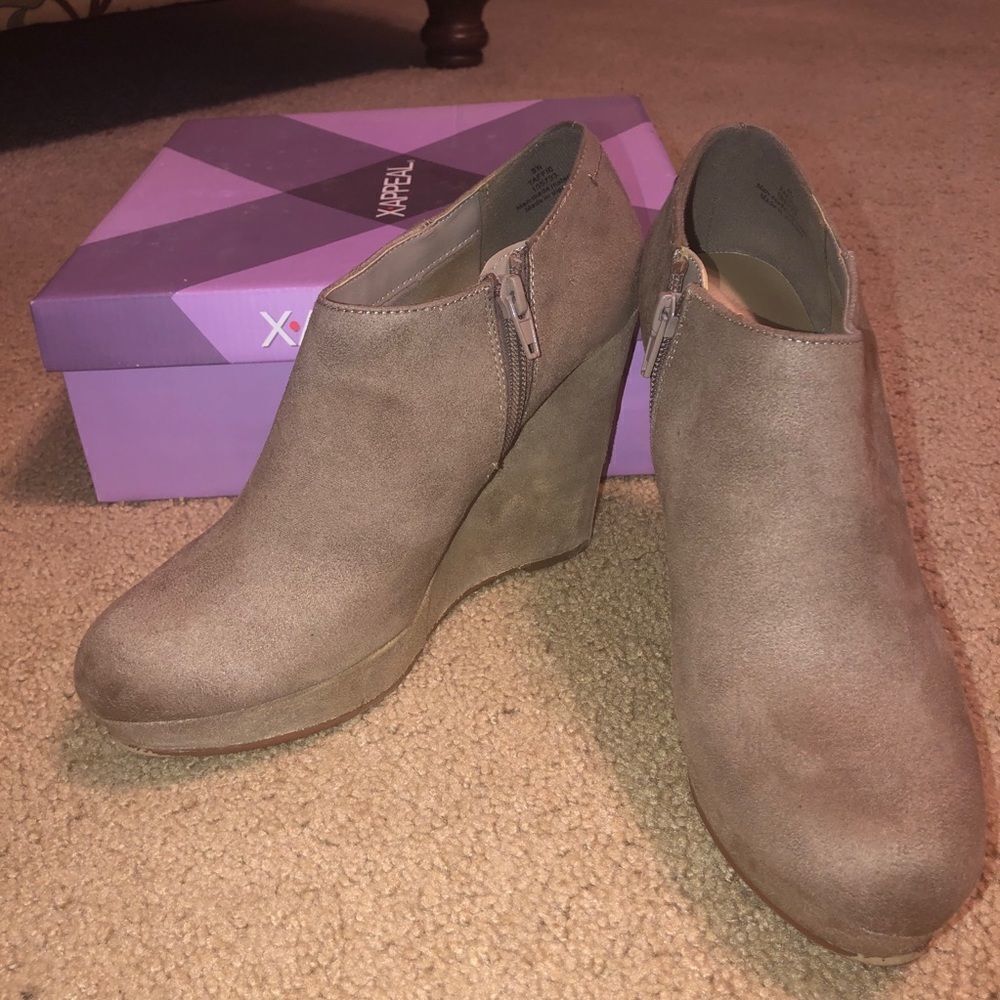 XAPPEAL Taupe Suede Booties